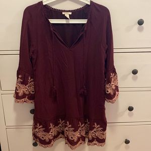 Forever 21 embroidered tunic shirtdress
